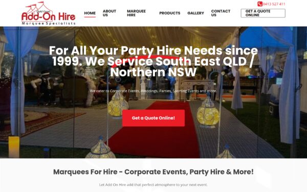 Add On Hire – Marquee Hire Gold Coast