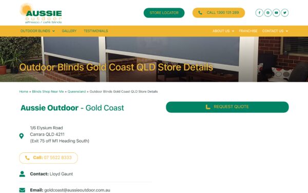 Aussie Outdoor Alfresco/Cafe Blinds Gold Coast