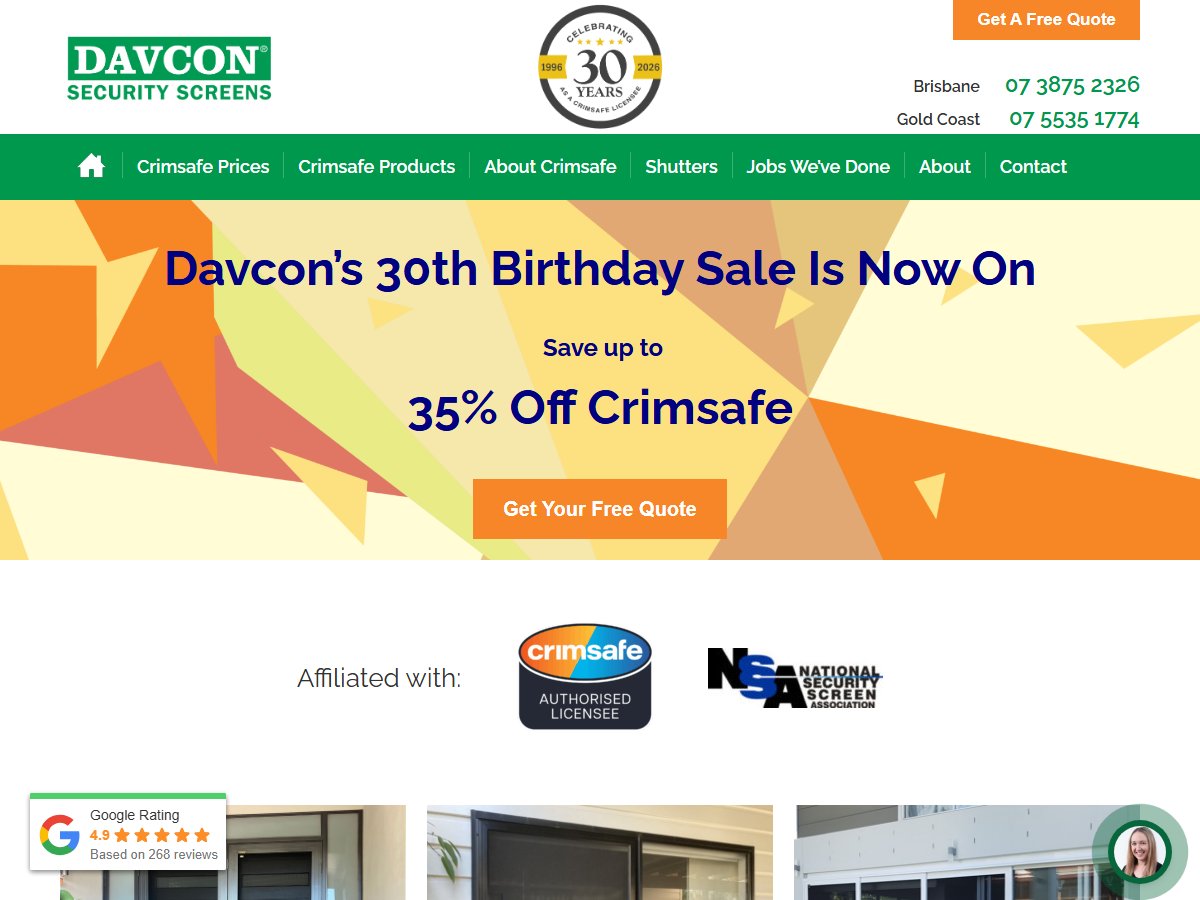 Davcon Security Screens