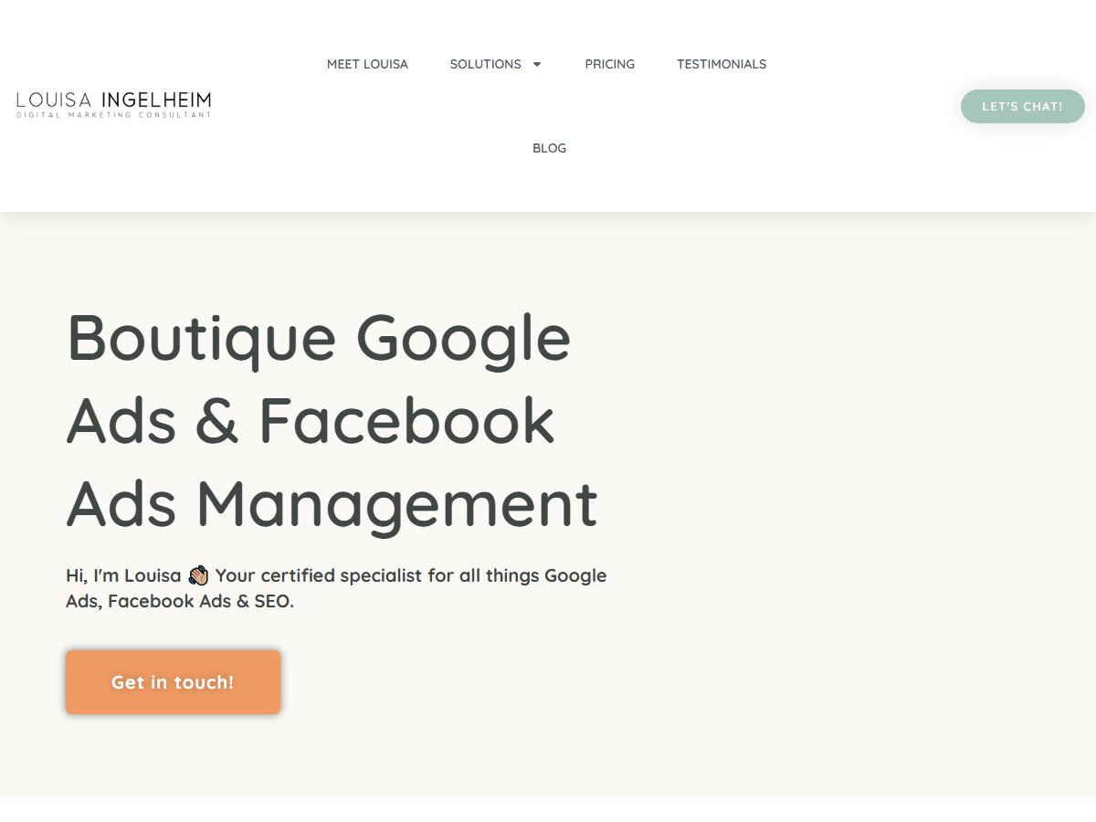 Louisa Ingelheim Digital Marketing Consultant