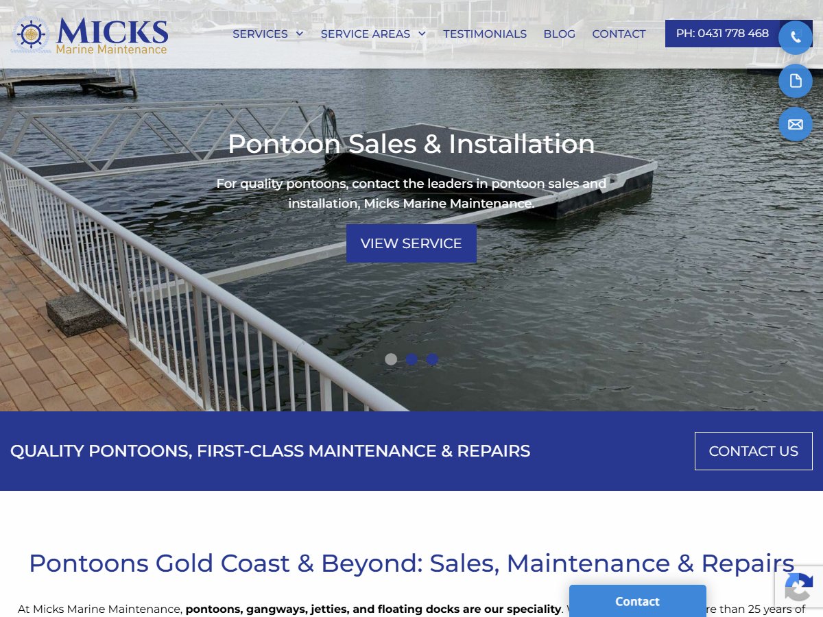 Micks Marine Maintenance Pontoon Sales & Repairs