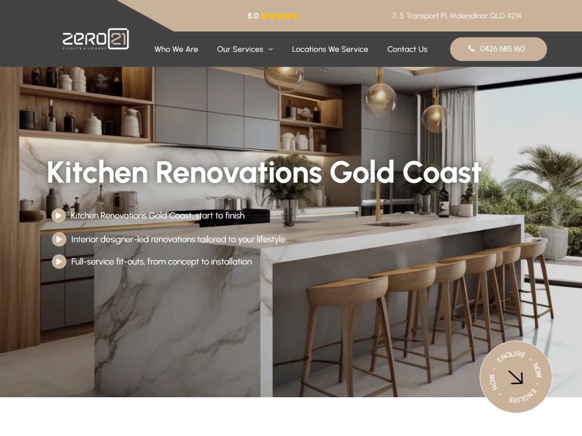 Zero 21 FitOuts : Kitchen Renovation Gold Coast