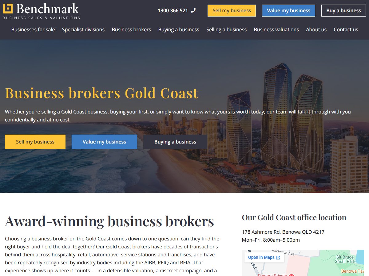 Benchmark Business Brokers Gold Coast