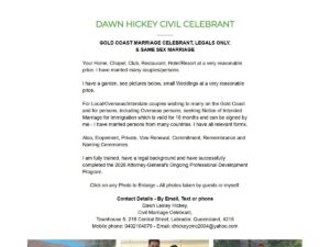 Dawn Hickey Civil Celebrant Gold Coast