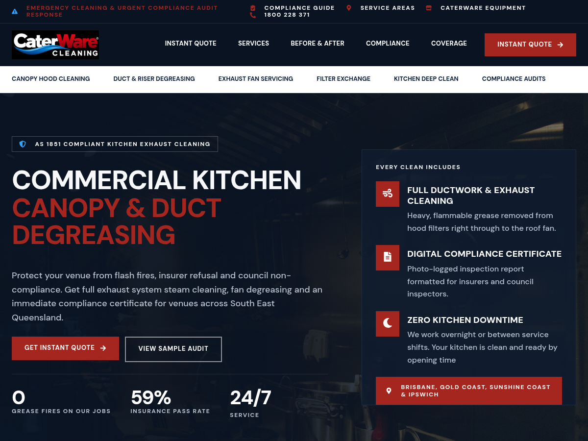 CaterWare Kitchen Canopy Cleaning